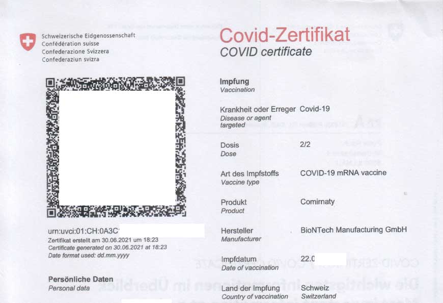 CovidZertifikat Lebensphase3